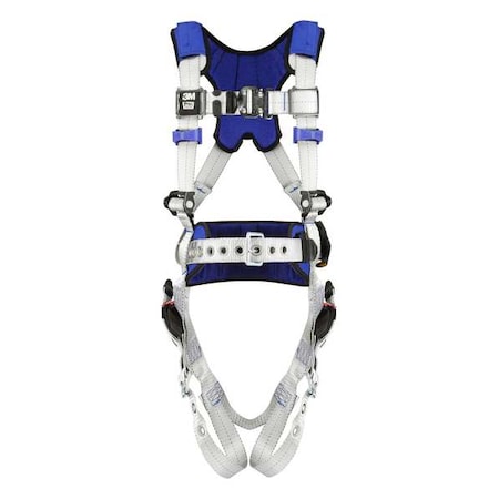 ExoFit(TM) X100 Fall Protection Harness, L, 420 lb, Quick-Connect Chest/ Tongue Leg Straps