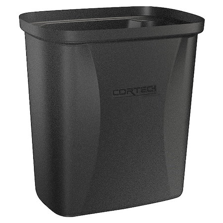 Cobra Mini Can 2-1/2 gal Rectangular Institutional Plastic Can, Black, None, Plastic, 7 7/8 in