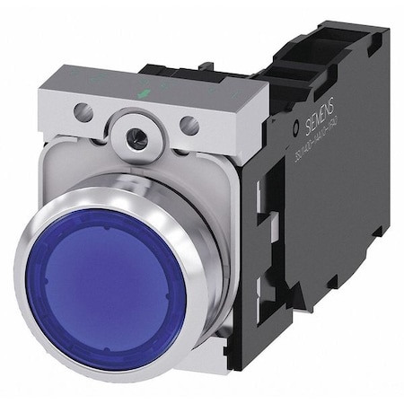 Illuminated Push Button,Blue,22mm,LED