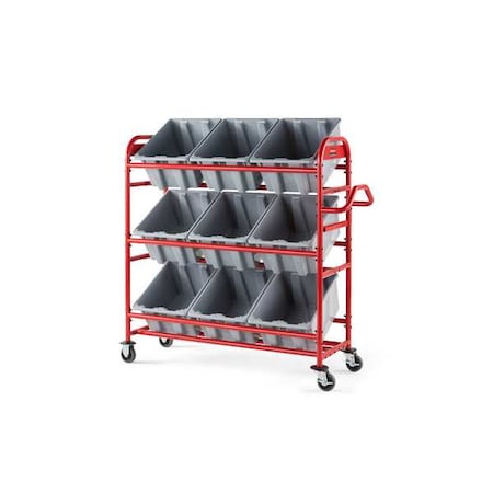 Tote Cart, 450 lb Load Capacity, 58 3/8 in Overall L, 54 3/4 in Overall H, 20 1/4 in Overall W