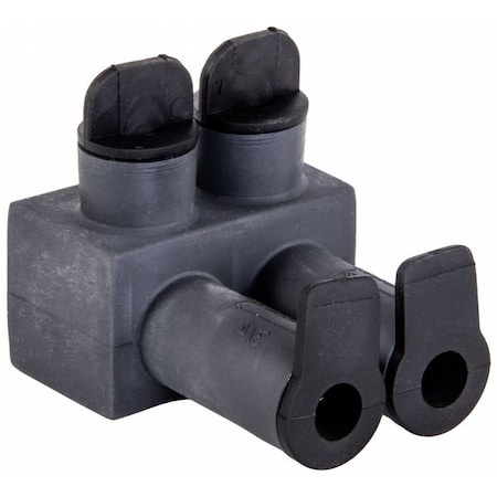 Wire Connector, 2 Port, Black, Santoprene Insulation