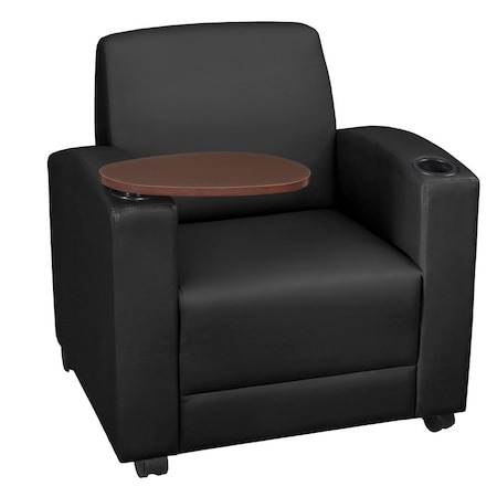 Armchairs, Black Seat, 31 W 29 L 33 H, Wood, Vinyl Seat