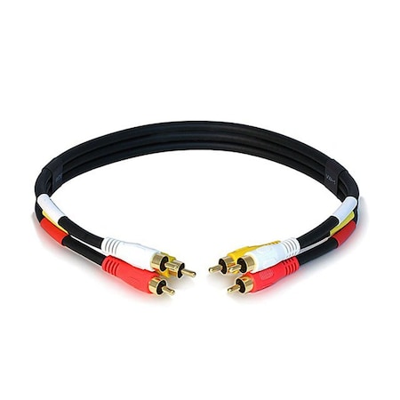 Triple RCA Dubbing Cable,RG59U,1.5 ft.