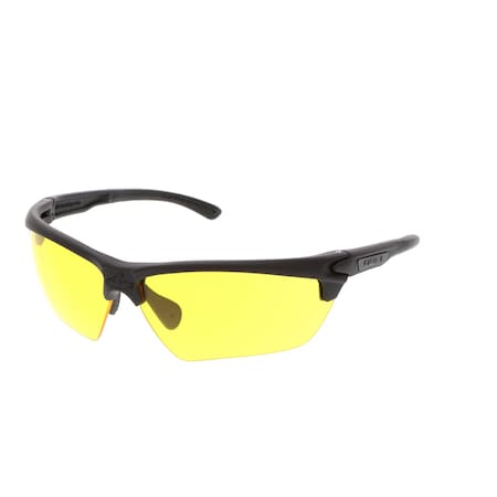 Dominator (DM3), Safety Glasses, Anti-Fog, Amber Lens, Black Frame, Half Frame