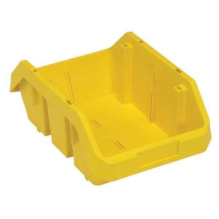 Hang & Stack Storage Bin, Plastic, Yellow, 6 1/2 in H, 9 1/4 in W, 14 in L