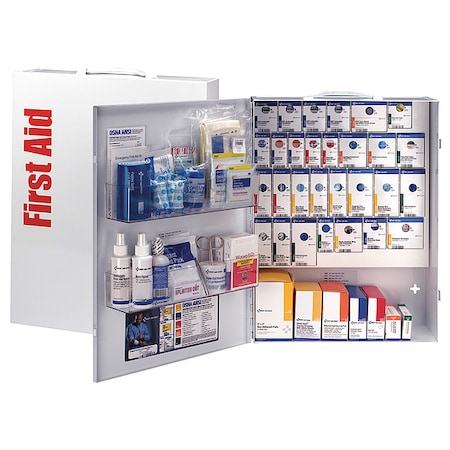 First Aid Kit and Housing, Metal Cabinet, 785 Components, 150 People Served