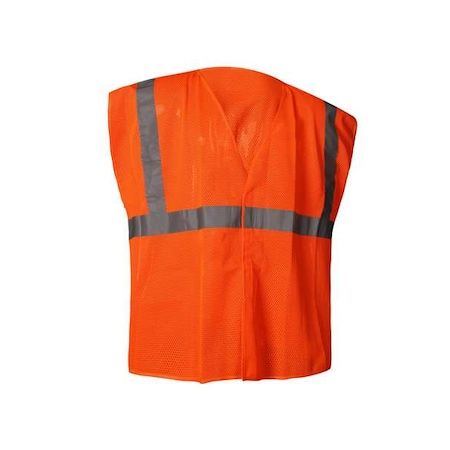 Class 2, Orange, Hook-and-Loop, Mesh, No
