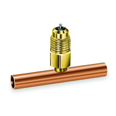 1/4" Access Valve Tee,Brass/Copper