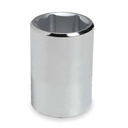 1/2 in Drive, 9mm Metric, Socket, 6 Points,  Steel, Chrome, 9 mm