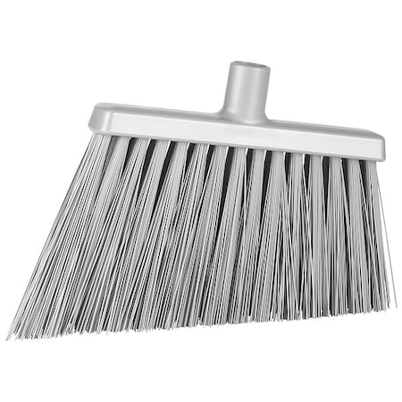 11 3/8 in Sweep Face Angle Broom, Stiff, Synthetic, Gray