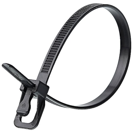 Cable Tie, 14 in L, 3.42 in Max Bundle Dia., Black, Nylon 6/6, 50 lb Strength, UV Stabilized, 100 PK
