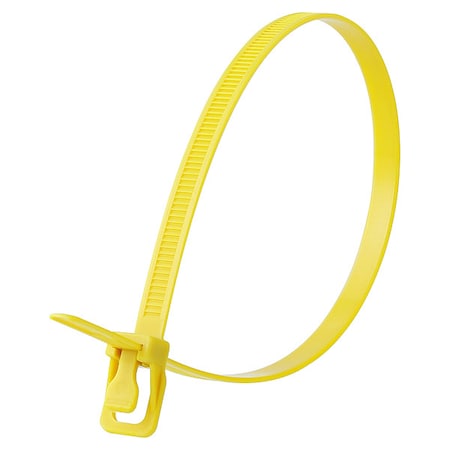 Cable Tie, 14 in L, 4.33 in Max Bundle Dia., Yellow, Nylon 6/6, 120 lb Strength, 20 PK