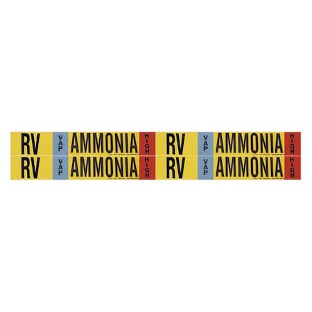 Ammonia Pipe Marker,RV,1 to 2-1/2In