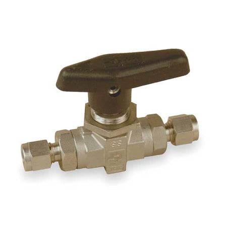 3/8" Compr Stainless Steel Ball Valve Inline