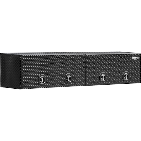 18x16x96 in Black Diamond Tread Aluminum Topsider Truck Box with Flip-Up Doors