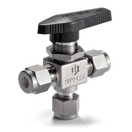 Manual 3-Way Ball Valve,1/4",SS