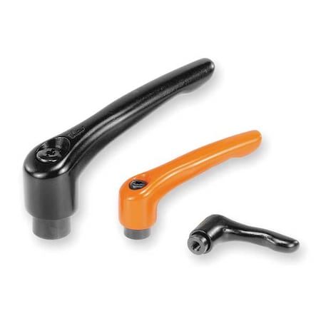 Adjustable Handle, Modern Design, Sz. 4, M10, Die Cast Zinc Black Satin, Comp: Steel