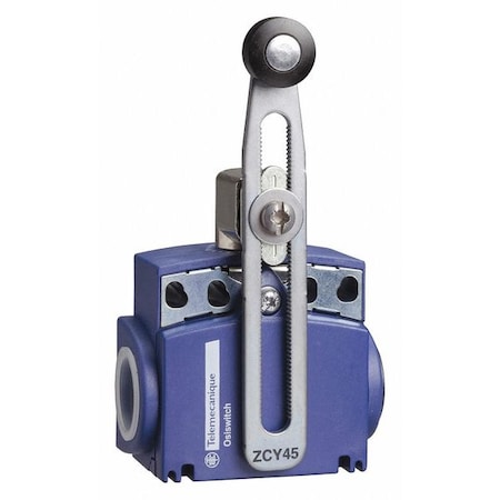 Limit switch, Roller Lever, Rotary, 1NC/1NO, 10A at 240V AC, Actuator Location: Side