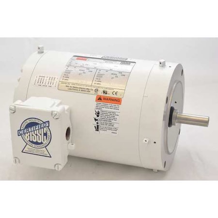 Washdown Motor,3 Ph,TENV,1/2 HP,1750 rpm