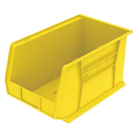 Hang & Stack Storage Bin, Plastic, Yellow, 10 in H, 11 in W, 18 in L