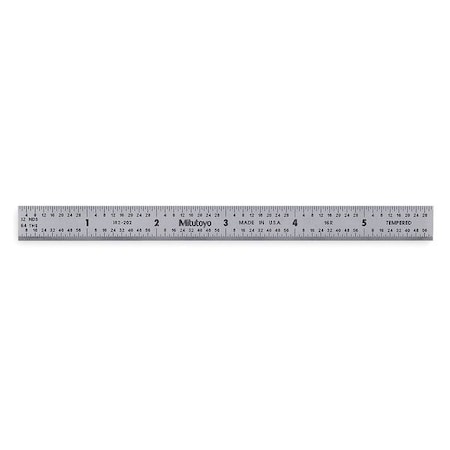 Steel Rule, Flexible, 12In, 32/64/50/100ths