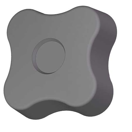 Soft Touch Four Lobe Knob, 1/4-20 Thread Size, 0.625"L, Steel