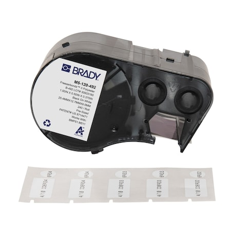 Label/Ribbon Cartridge, White, Matte, 1 in W