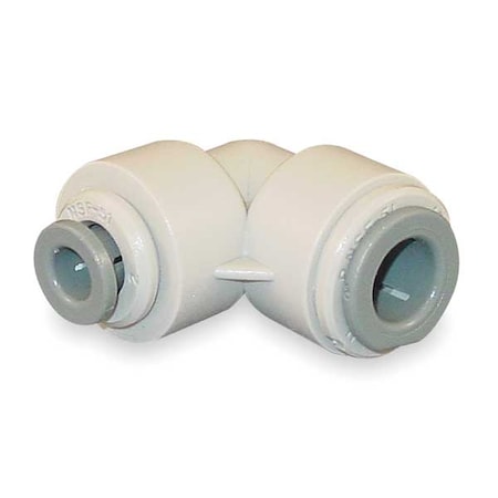Push-Fit Elbow Fitting, 1/2 in x 3/8 in Tube Size, Acetal, Gray, 10 PK
