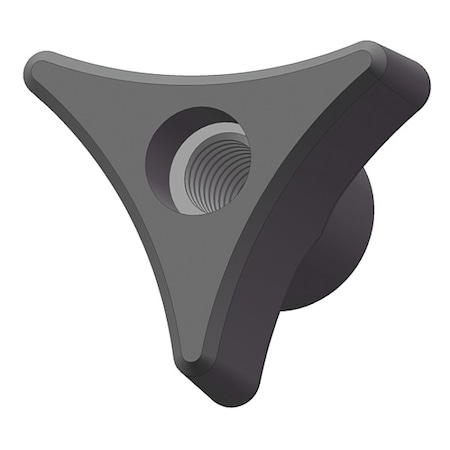 Three Prong Knob, 5/16-18 Thread Size, 1"L, Steel