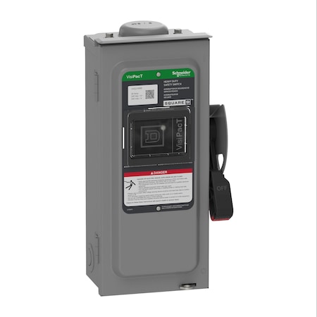 Safety Switch, Fusible, DPST, Single Phase, NEMA 3R, Indoor/Outdoor, Steel
