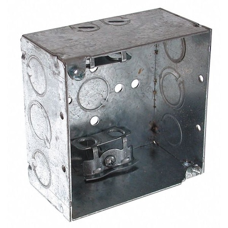 Electrical Box, 30.3 cu in, Square Box Type, 2 Gangs, Galvanized Steel, Square Shape