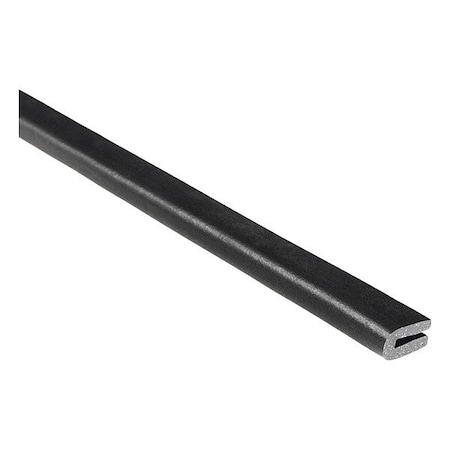 Rubber Edge Trim,10ft L,Black,3/16in W