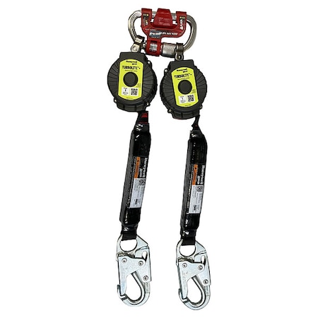 TurboLite+ Self-Retracting Personal Fall Limiter, 6 ft. Length, Carabiner, Aluminum, 2 Leg(s)