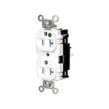 Straight Blade Receptacle, 5-20R, 20 A, 125V AC, 2 Pole, 3 Wire, Surface Mount, Grounded