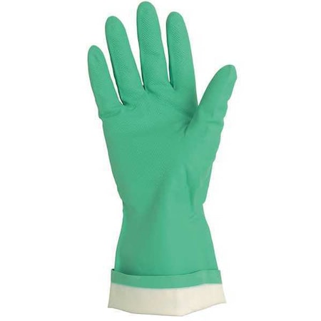 Chemical Resistant Gloves, Nitrile, 13 in L, 15 mil, Green, S, 1 PR