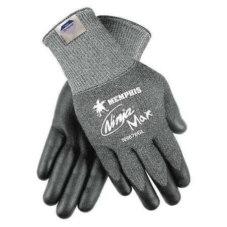 Cut-Resistant Coated Gloves, Cut Level A3 ,Dipped ,Water-Based Polyurethane,Nitrile ,Smooth ,M 1 PR