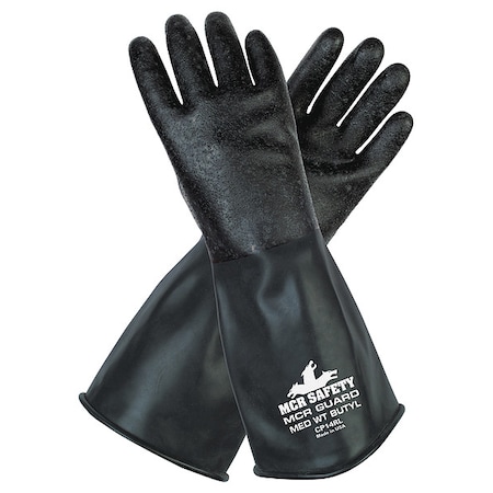 CP14R Chemical Resistant Gloves, Butyl, 14 in L, 14 mil, Black, XL, 1 PR