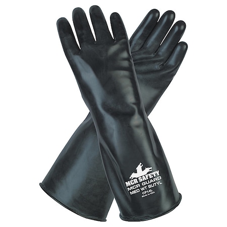 CP14 Chemical Resistant Gloves, Butyl, 14 in L, 14 mil, Black, XL, 1 PR