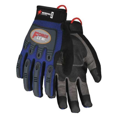 Coated Gloves, M, Blue/Blk/Gray, Unlined, PR