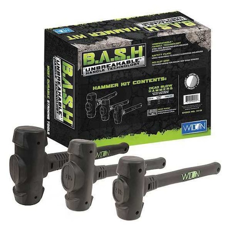 Dead Blow Hammer Set,32,48,64 oz.,3 Pc