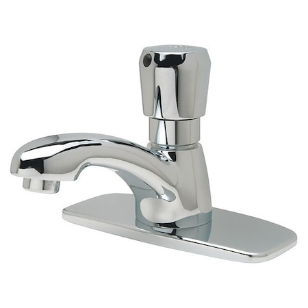 Metering 4" Mount, 1 Hole Low Arc Bathroom Faucet, Polished chrome