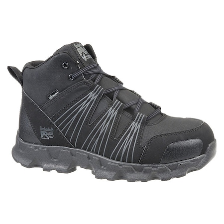 Men's Athletic High-Top Shoe, Synthetic Leather Upper, Polyurethane Outsole, Black, 11 1/2