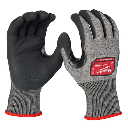 Cut-Resistant Dipped Gloves, Cut Level A5 ,Nitrile ,Rough ,Large 1 PR