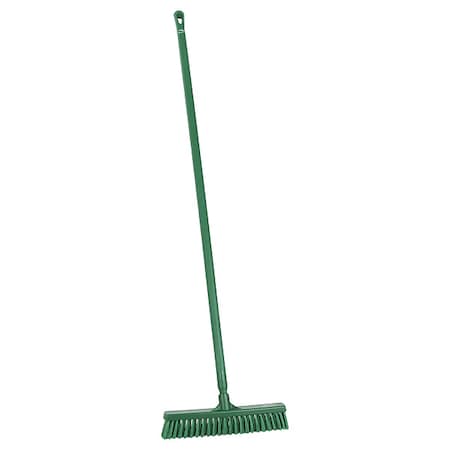 16 in Sweep Face Push Broom, Soft/Stiff Combination, Green