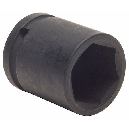 WESTWARD 1/2 in Drive Impact Socket, Standard Socket, Black Oxide, Steel,18 mm