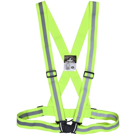 Garments, Hi Vis Lime Elastic Suspenders