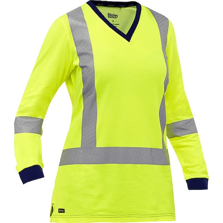Women's Hi-Vis Short Sleeve T-Shirt, 3, R, Cotton, Polyester, Yellow, L
