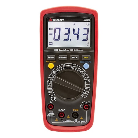 Digital Multimeter, 600 V Max DC, 60 mV Max AC, TRMS, 6,000 Instrument Counts, LCD