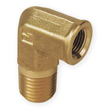 90 Degrees Street Elbow Brass Pipe Fitting, 1/4 in MALE NPT X 1/4 in Female NPT