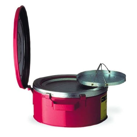 Bench Can 0.5 gal Steel Can, Steel Plunger, 7 1/2 in Dasher Plate Dia., Red
